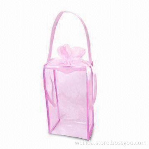 Pink Cosmetic Bag with One Handle for Easy Carrying, Customized Sizes, Shapes and Colors are Welcome